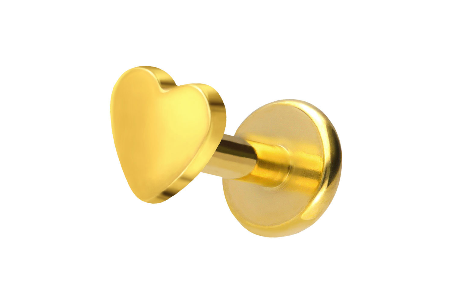 Titan Labret Piercing mit Push Fit HERZ